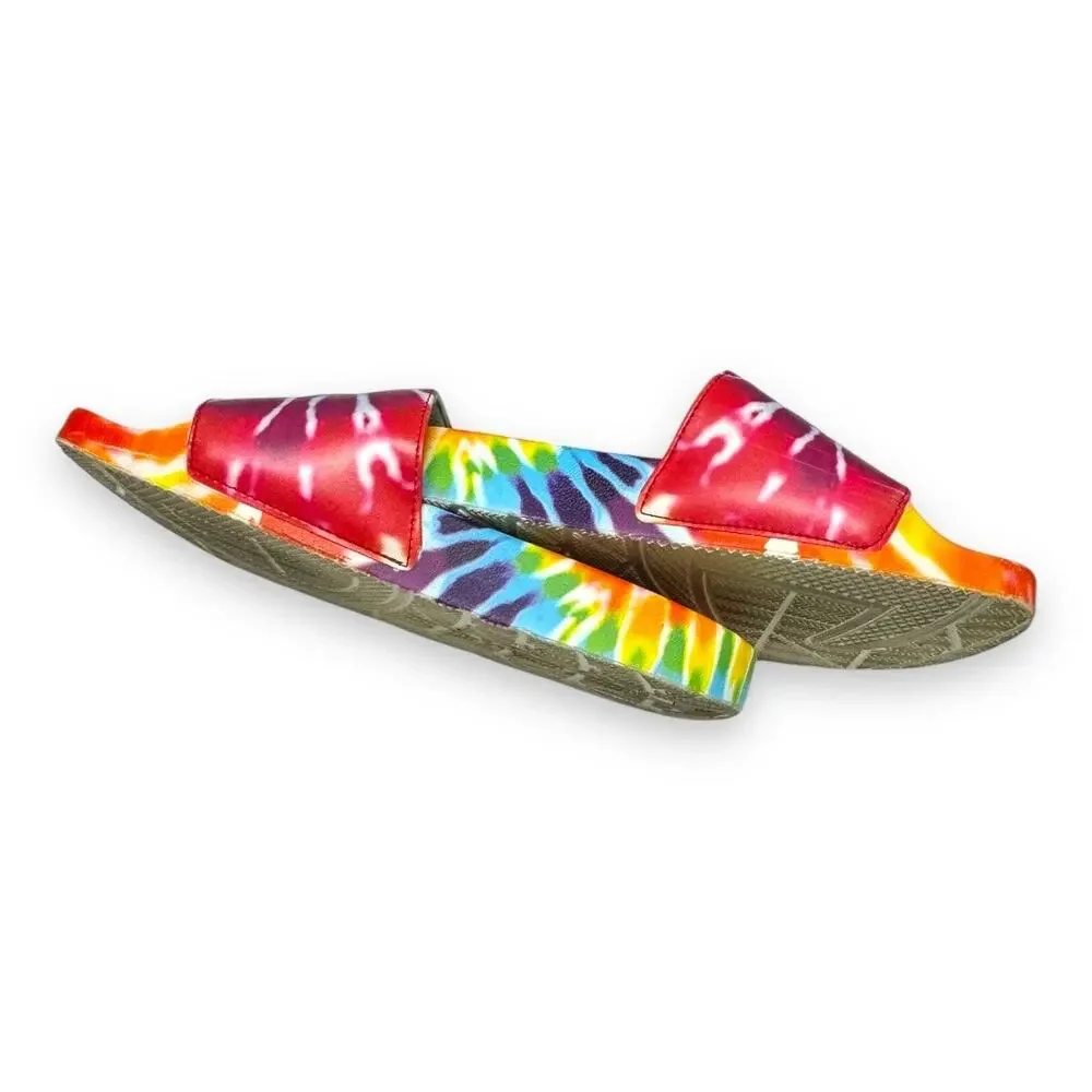 Champion Unisex Sandals Sz 5‎ Boys Girls Rainbow IPO Slides Tie Dye PRIDE